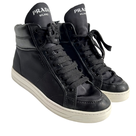 "Prada" Authentic hightop sneakers size 6(great condition) - Picture 1 of 5
